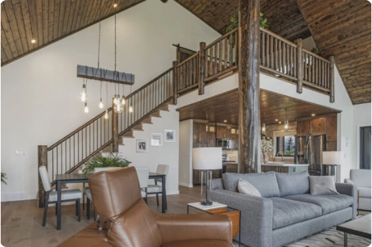 Rustic wood railing
